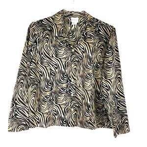 Vintage Bentley Olive Green/Black Pattern Blouse Canada Size L